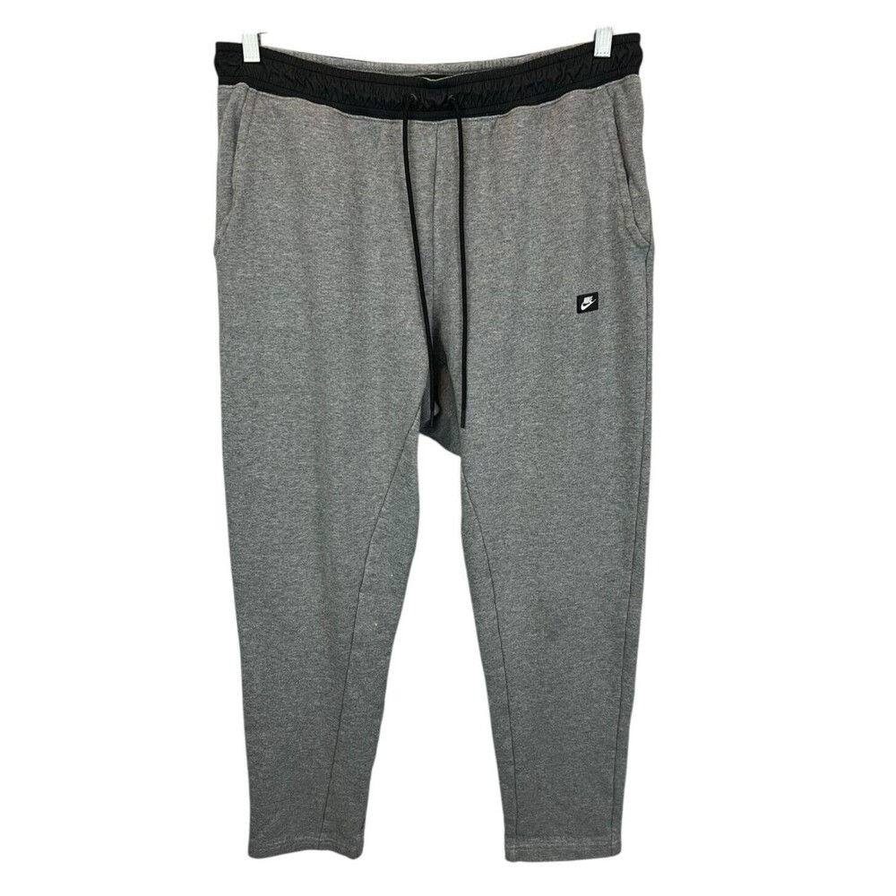 Vintage Nike Mens Sweatpants  Size XL  Drawstring Gray Fleece Tapered Y2K Jogger